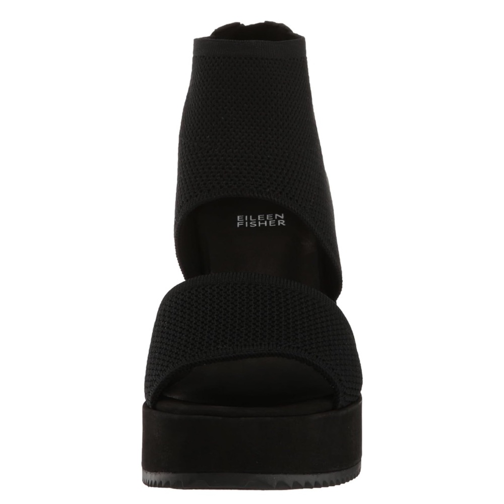 *NEW* EILEEN FISHER WOMEN'S LETO WEDGE SANDAL, BLACK, 5.5 B101 - Picture 4 of 14